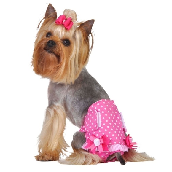 Max's Closet Pink Polka Dot Dog Diaper Girl, Medium, NWT - Picture 1 of 4
